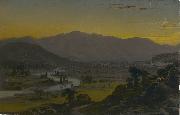 William Trost Richards River Valley in the Moonlight oil painting